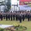Kapolres Kuningan AKBP Lukman Syafri Dandel Malik, S.I.K saat memimpin Apel di Mapolres setempat.